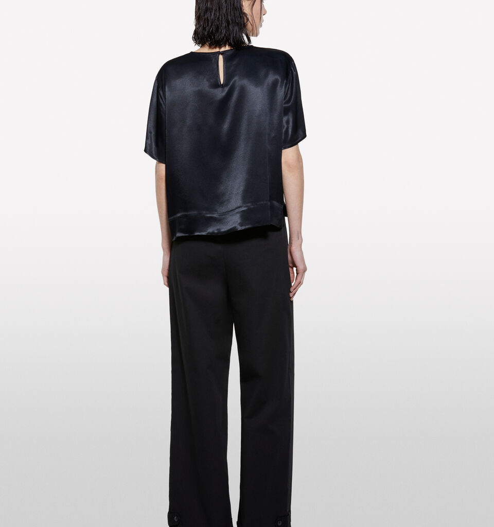 Schwarze Satinbluse - blusen für damen - Schwarz | Sisley image number 3